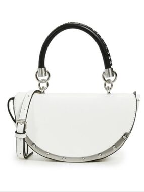 Sam Edelman Dinah Half Moon White Small Edgy Handheld Crossbody Bag